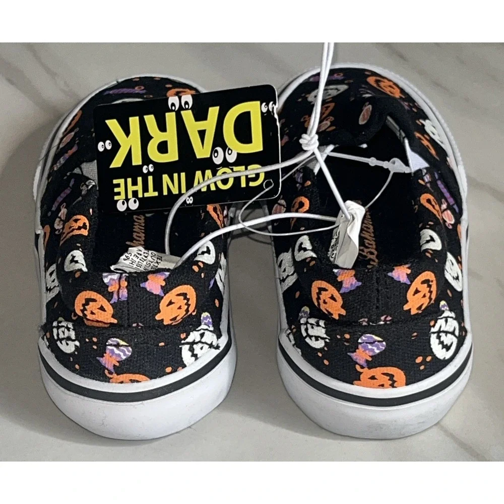 Tommy Bahama Toddler 6 Slip-On Shoes‎ Pumpkins Halloween Glow in the Dark Canvas